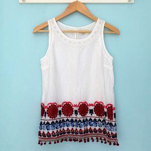 Skies are Blue- Floral Embrodiered Top